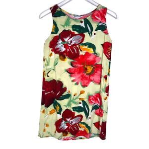 Jams World Women's Joy Flower Green Sleeveless Dress XS Hawaiian Beach Summer